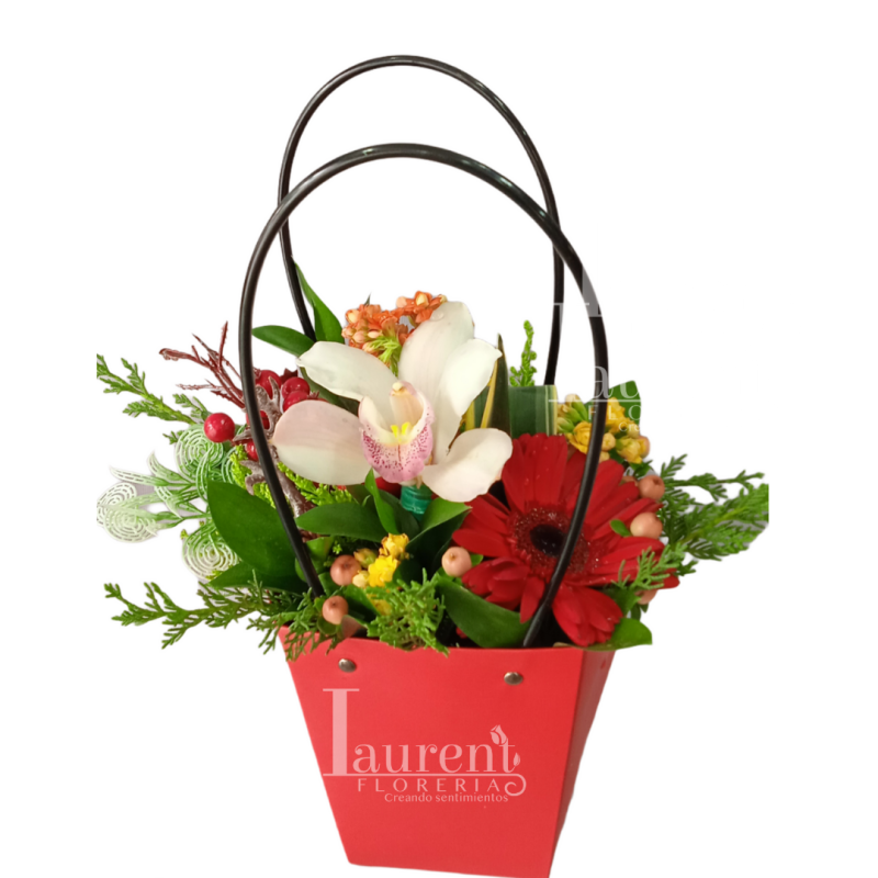 Mini cartera orquidea