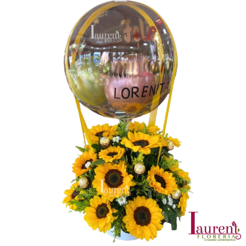 girasoles con chocolates de locura